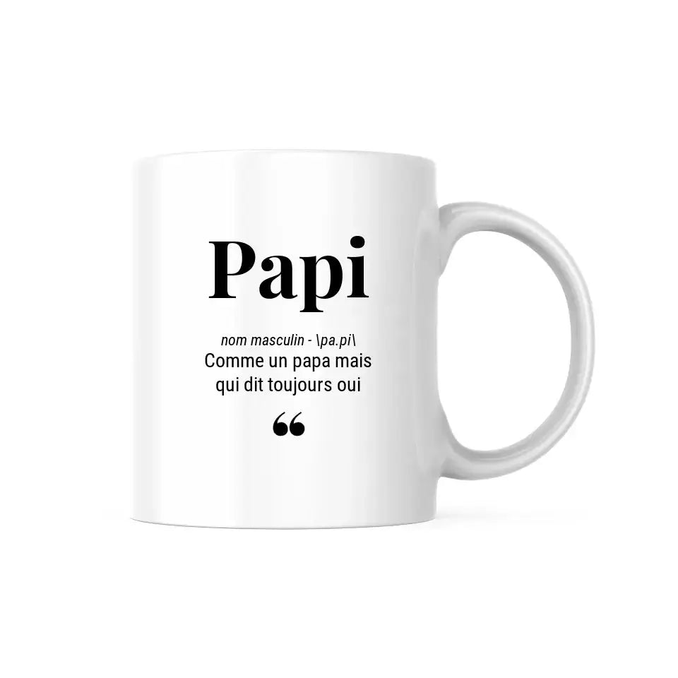 Mug Définition Papi Personnalisable