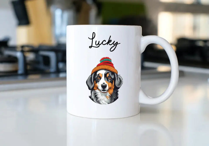 Mug Personnalisable - Illustration de votre chien avec un bonnet hiver - Toutes races