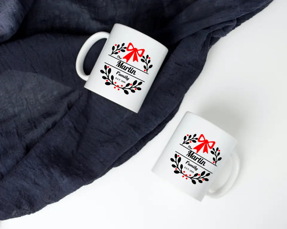 Mug Personnalisable - Monogramme Noël Nom de Famille Anglais