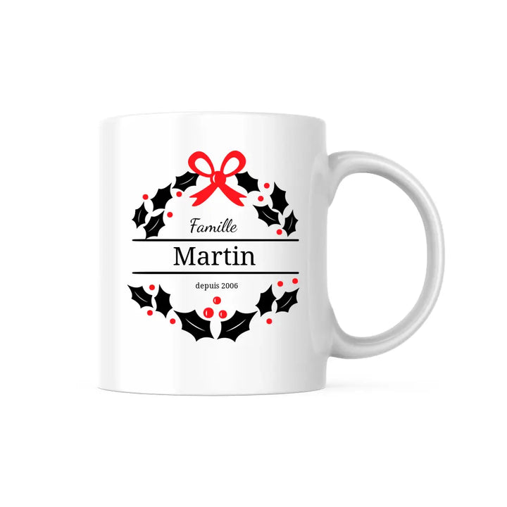 Mug Personnalisable - Monogramme Noël Nom de Famille