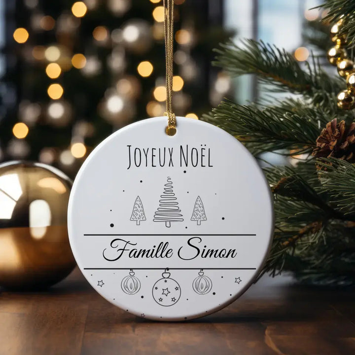 Boule de Noël Personnalisable - Cadeau Joyeux Noël Avec Nom au choix