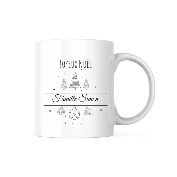 Mug Personnalisable - Cadeau Joyeux Noël Avec Nom au choix