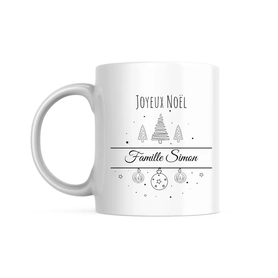 Mug Personnalisable - Cadeau Joyeux Noël Avec Nom au choix