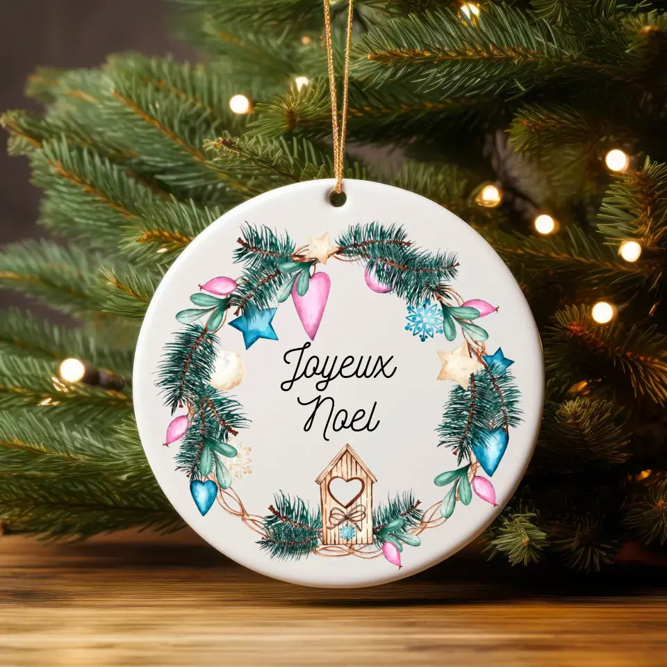 Boule de Noël Personnalisable - Joyeux Noel Guirlande