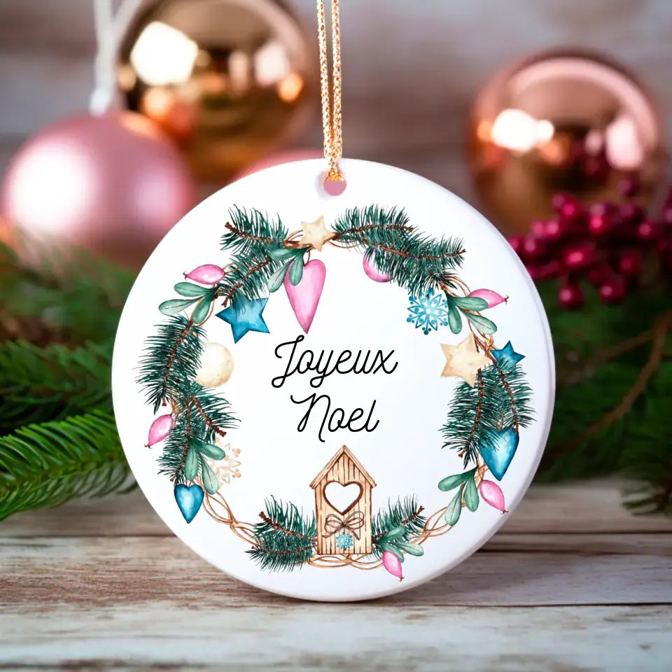 Boule de Noël Personnalisable - Joyeux Noel Guirlande