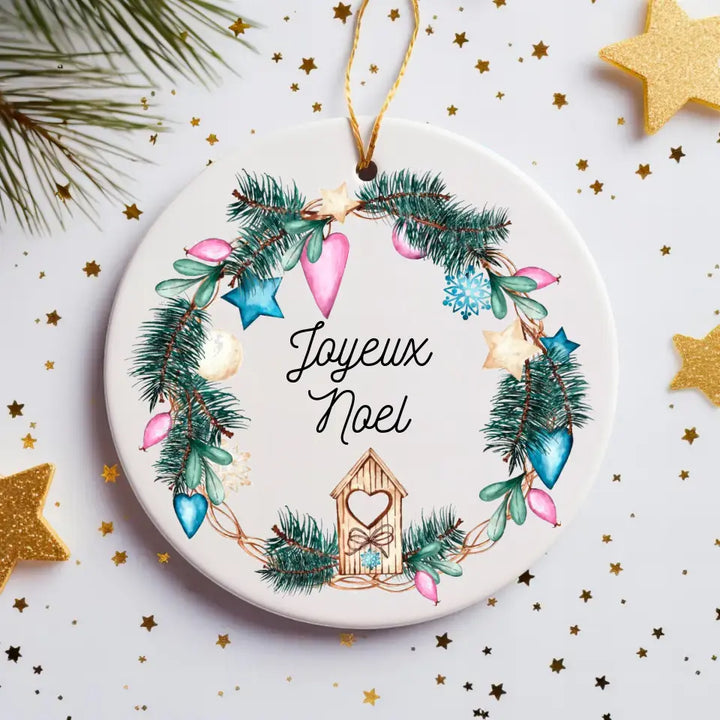 Boule de Noël Personnalisable - Joyeux Noel Guirlande