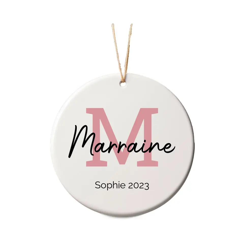 Boule de Noël Personnalisable - Lettre Marraine