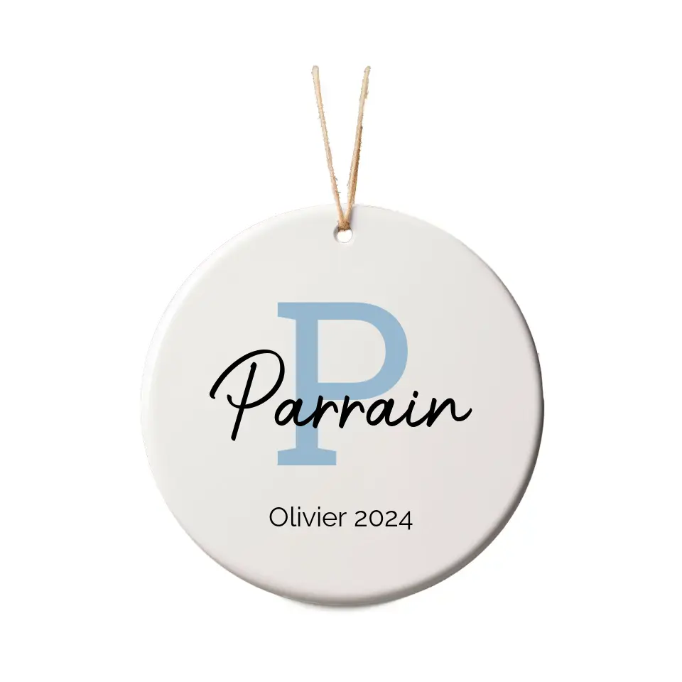 Boule de Noël Personnalisable - Lettre Parrain