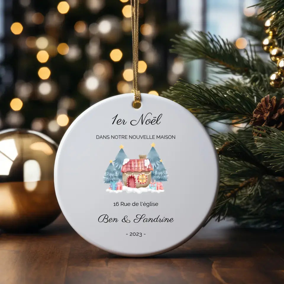 Boule de Noël Personnalisable - Premier Noël dans notre nouvelle maison