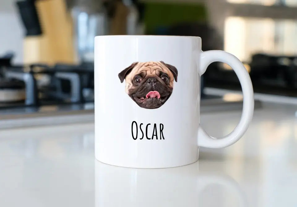 Mug Personnalisable - Tête de votre animal de compagnie automatiquement découpée