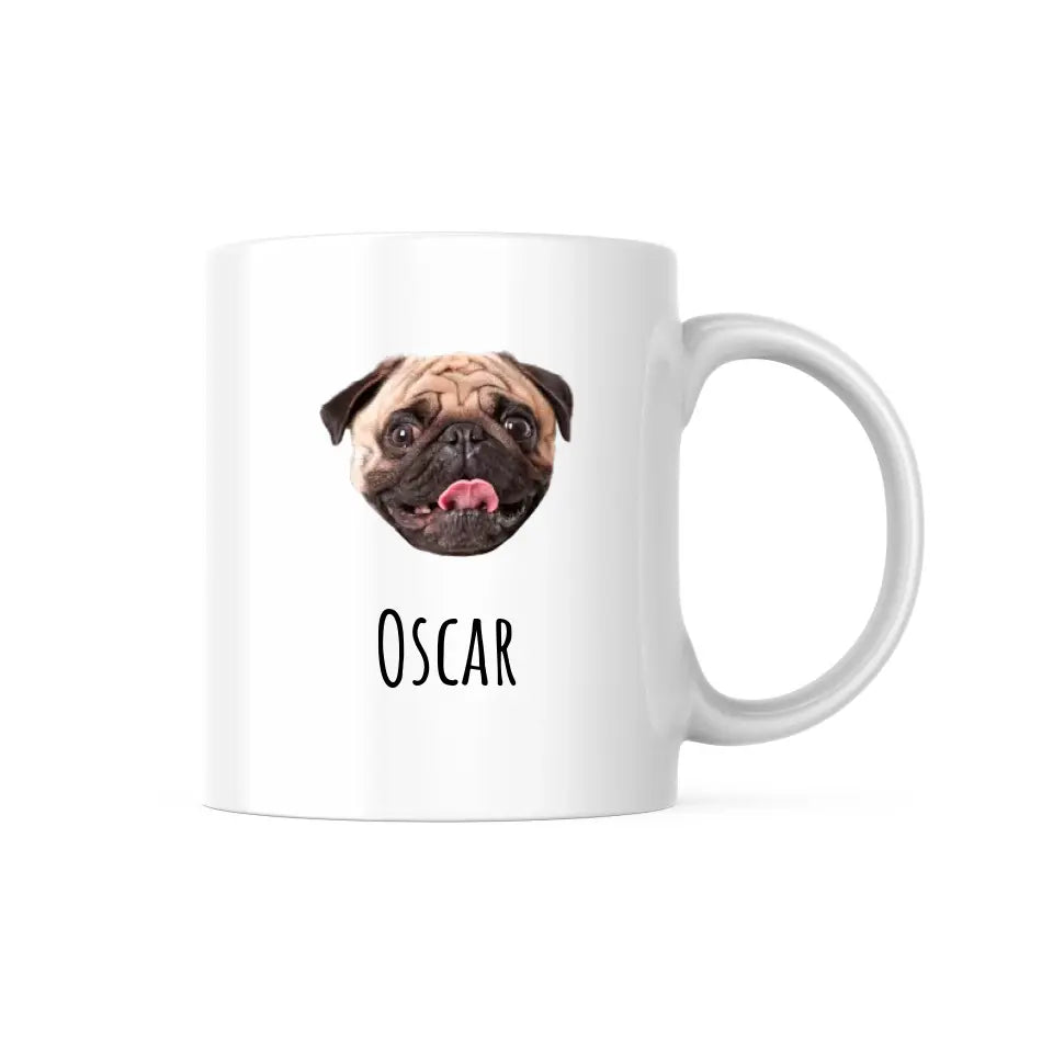 Mug Personnalisable - Tête de votre animal de compagnie automatiquement découpée