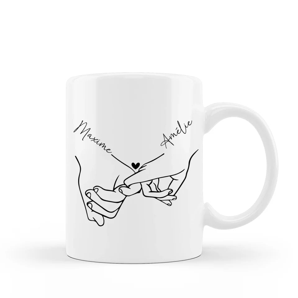 Mug Personnalisable - Amoureux qui se donnent la main - Woolly Panda