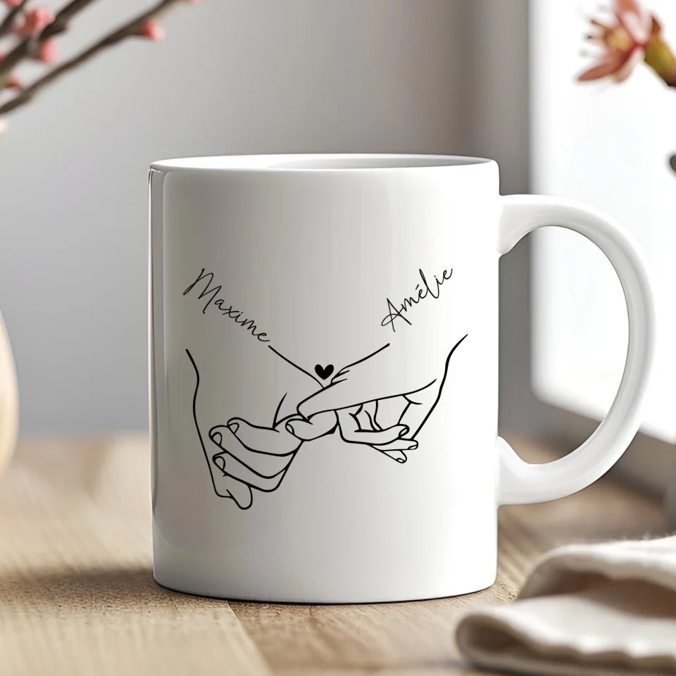 Mug Personnalisable - Amoureux qui se donnent la main - Woolly Panda