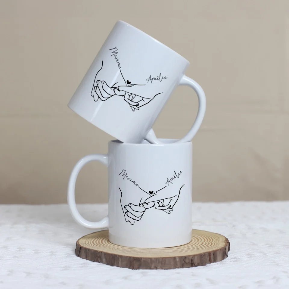 Mug Personnalisable - Amoureux qui se donnent la main - Woolly Panda