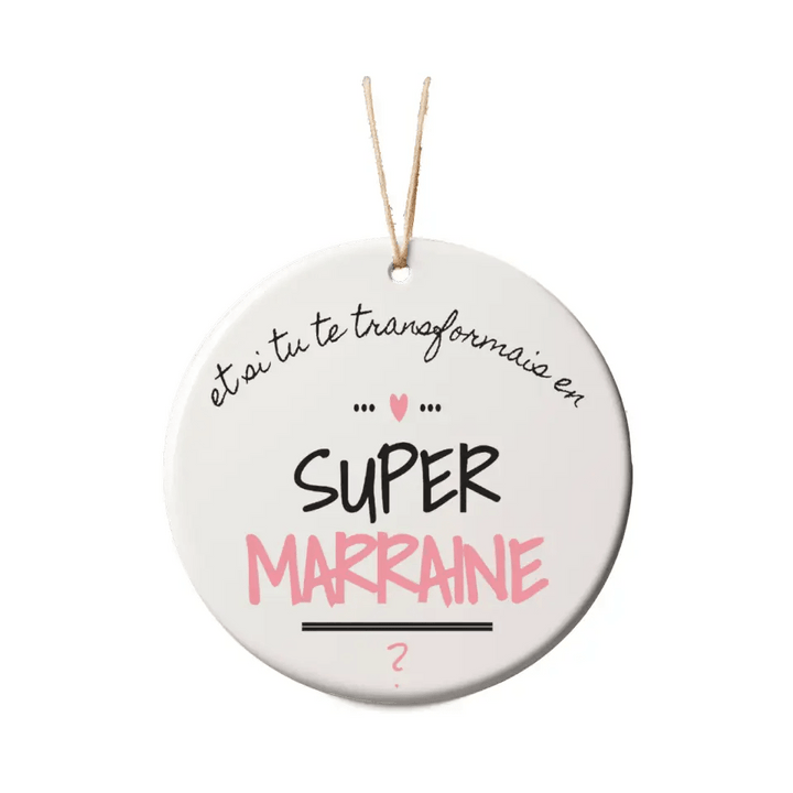 Boule de Noël Personnalisable - Demande Super Marraine - Woolly Panda