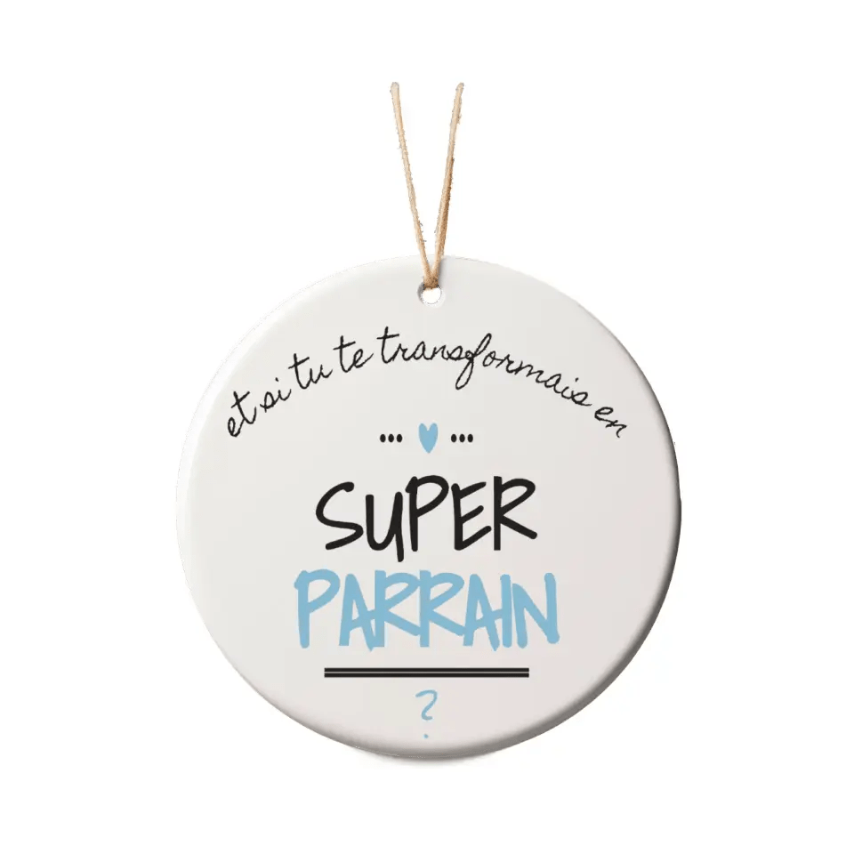 Boule de Noël Personnalisable - Demande Super Parrain - Woolly Panda