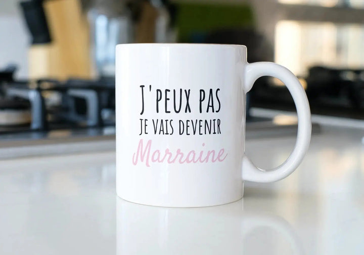 Mug J'peux pas je vais devenir marraine - woollypanda