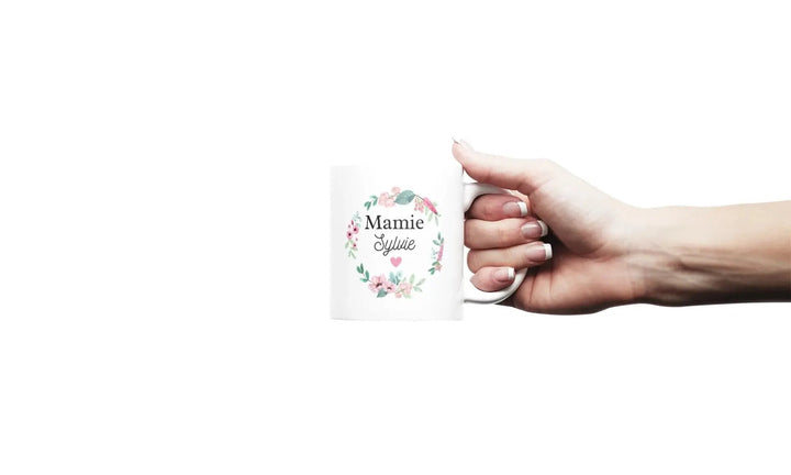 Mug Mamie fleurs personnalisable - woollypanda