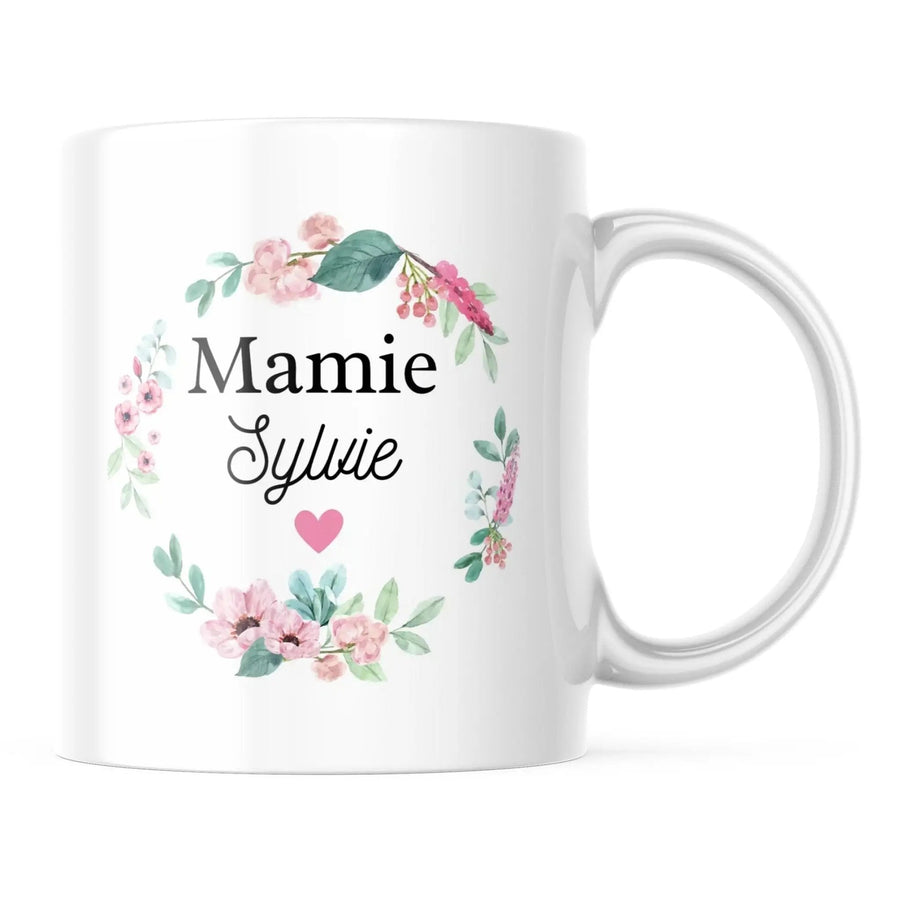 Mug Mamie fleurs personnalisable - woollypanda