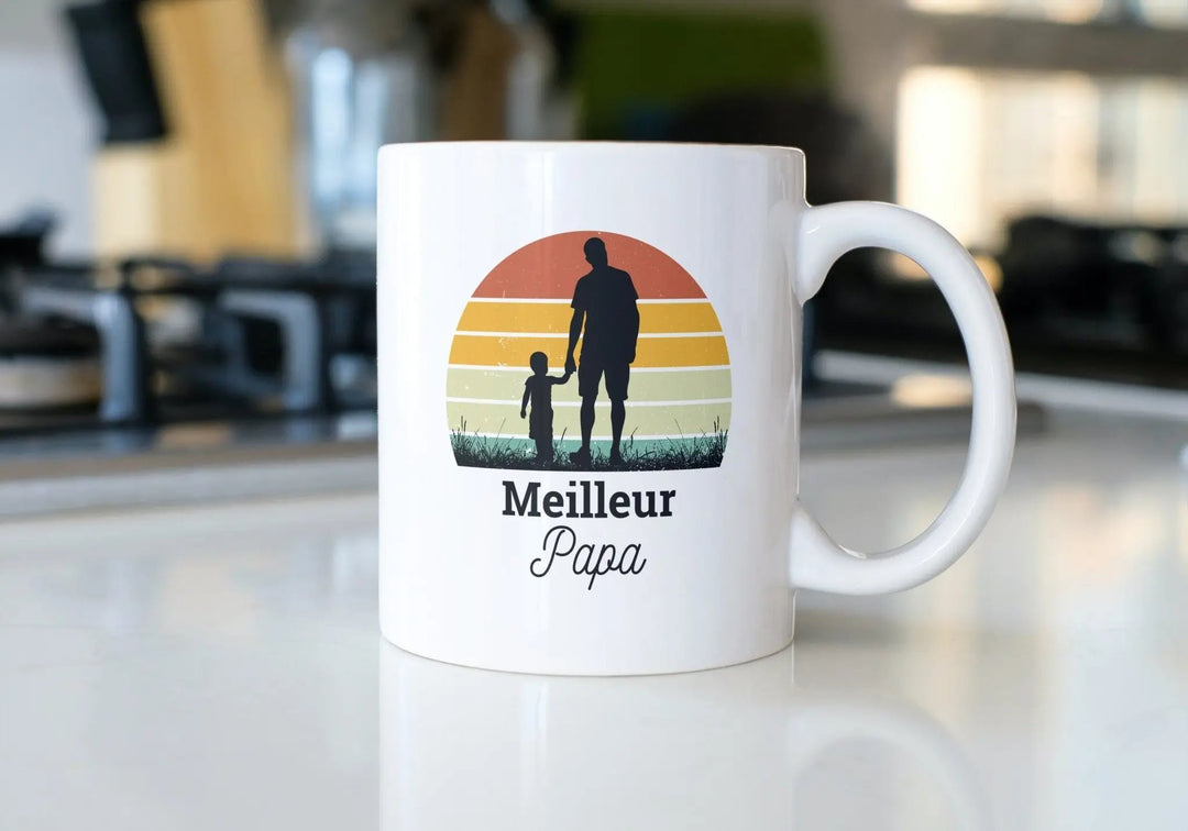 Mug Meilleur papa vintage personnalisable - woollypanda