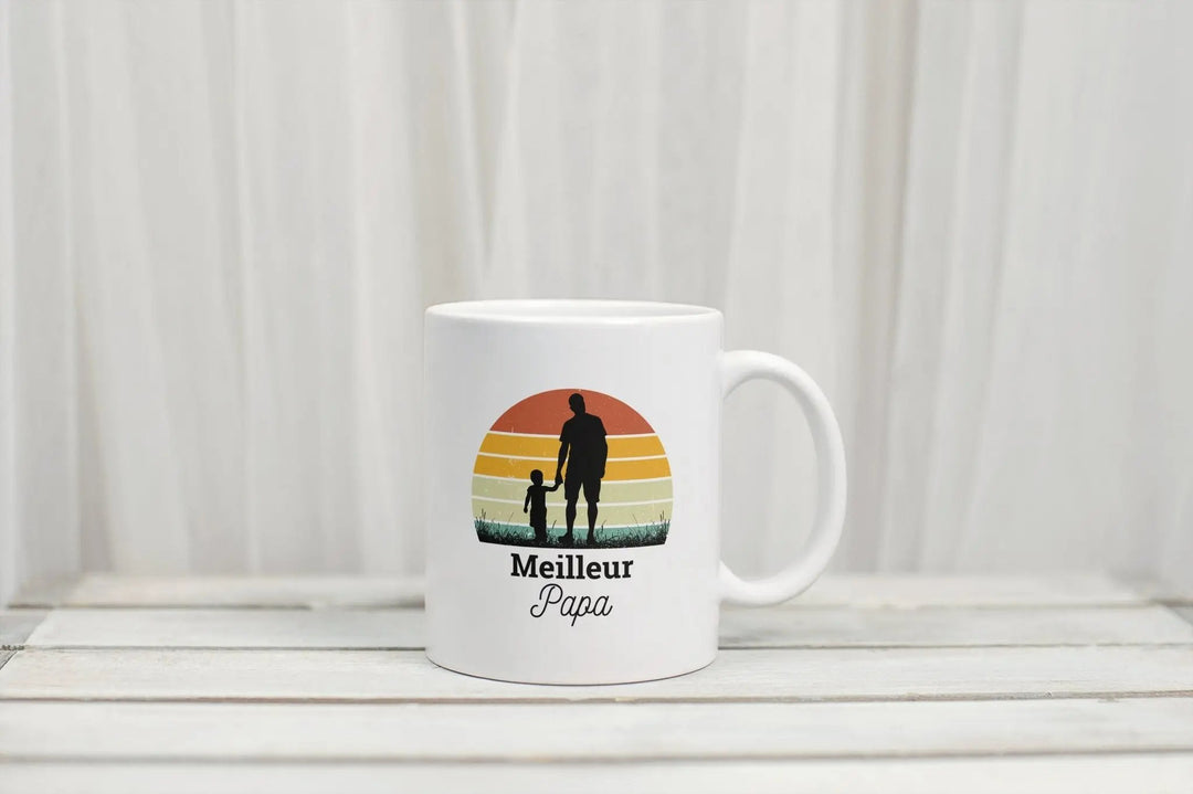 Mug Meilleur papa vintage personnalisable - woollypanda