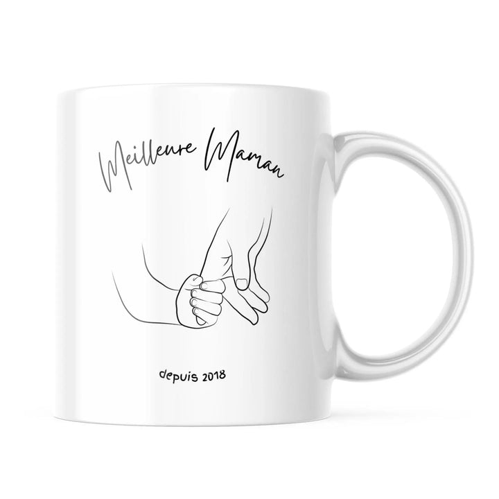 Mug Meilleure maman mains enfant et maman personnalisable - woollypanda