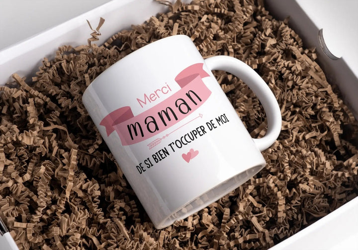 Mug Merci Maman Personnalisable - woollypanda