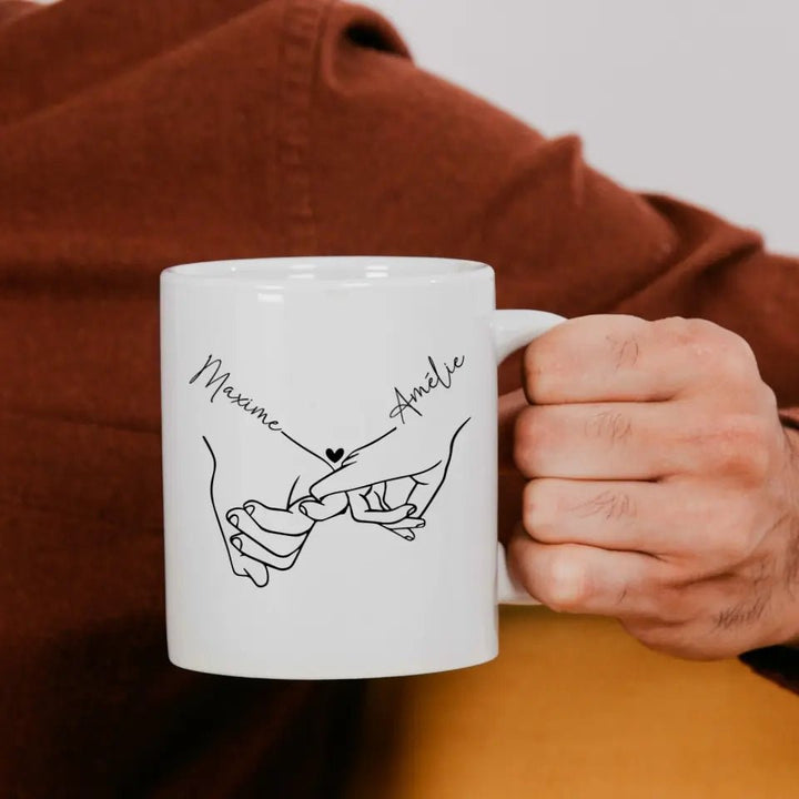 Mug Personnalisable - Amoureux qui se donnent la main - Woolly Panda