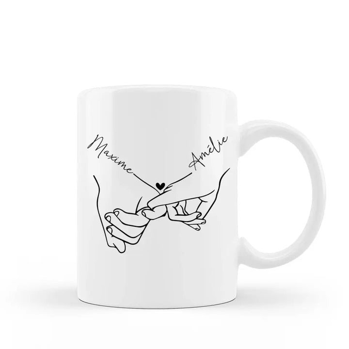 Mug Personnalisable - Amoureux qui se donnent la main - Woolly Panda