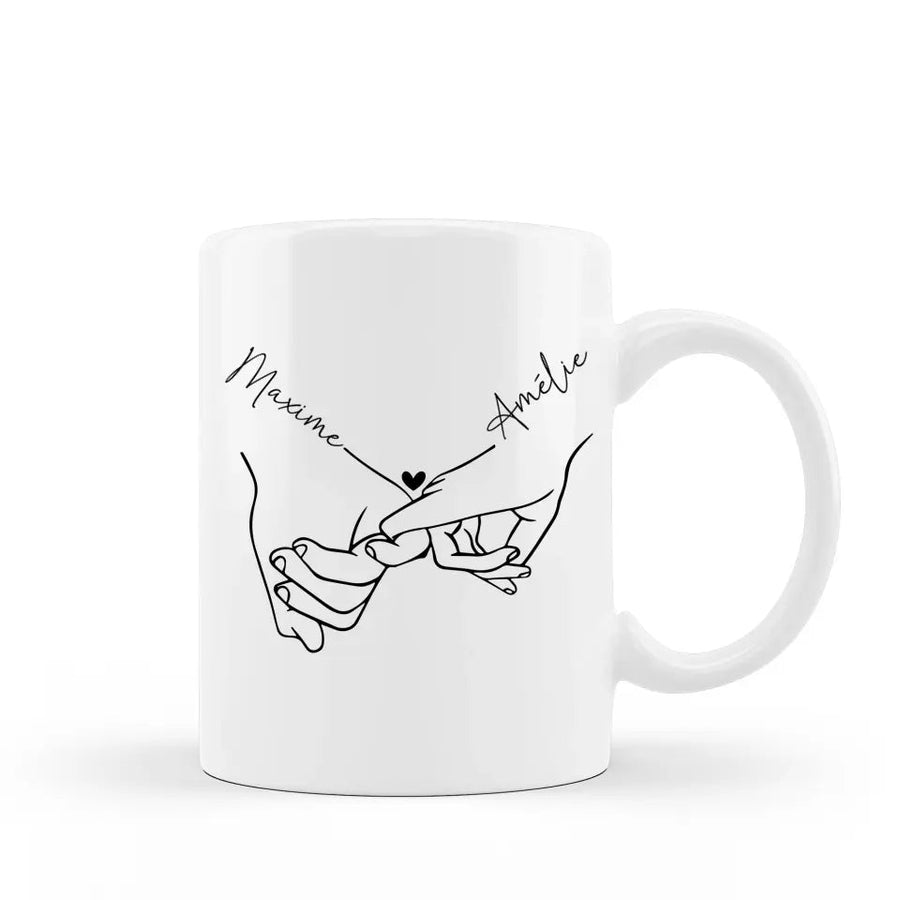 Mug Personnalisable - Amoureux qui se donnent la main - Woolly Panda