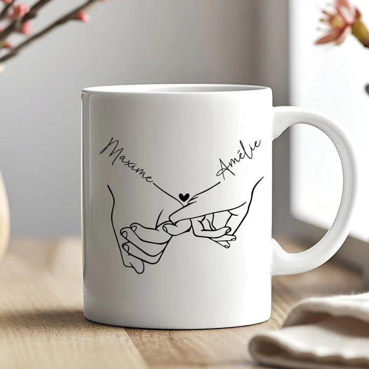 Mug Personnalisable - Amoureux qui se donnent la main - Woolly Panda