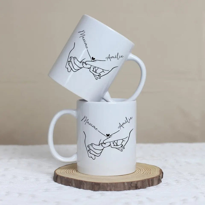 Mug Personnalisable - Amoureux qui se donnent la main - Woolly Panda